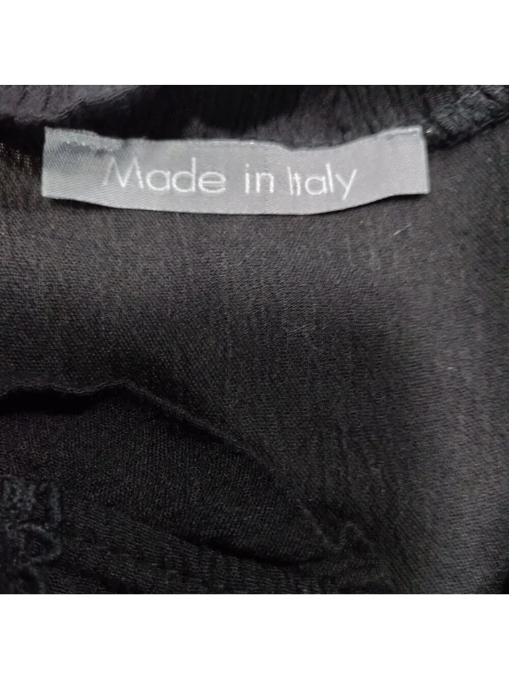 Made in Italy Whimsy Boho Black Lace MTrim Ruffle Button Up Sleeve Blouse - Picture 7 of 10